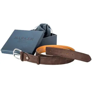 BARKER Belt - Mens Plain - Brown Suede