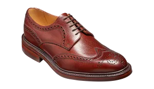 Barker Kelmarsh Wingtip Brogue Derby Shoe - Cherry Grain