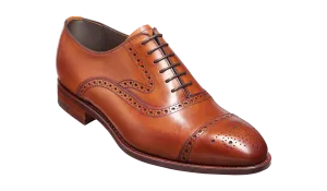 Barker Lerwick Classic semi brogue Oxford Shoe - Antique Rosewood Calf