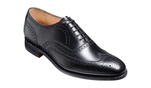 Barker Malton Full Wing Brogue Shoe -Black Calf