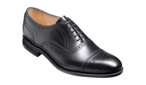 Barker Mirfield Oxford Semi Brogue Shoe -Black Calf