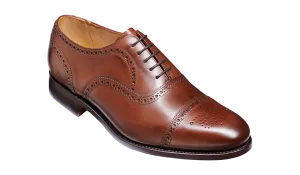 Barker Mirfield Oxford Semi Brogue Shoe - Dark Walnut Calf