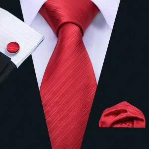 Beautiful Red Men's Tie Set