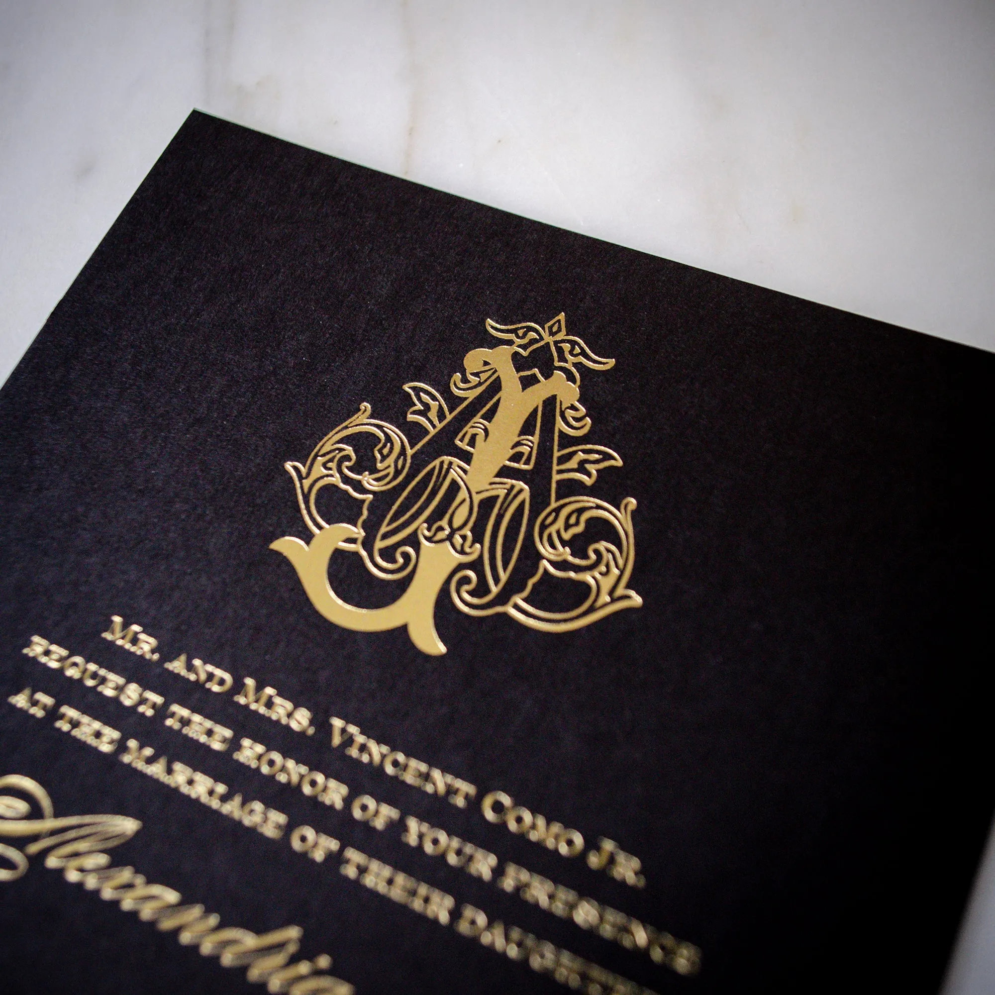 Black & Gold Foil Wedding Invitations