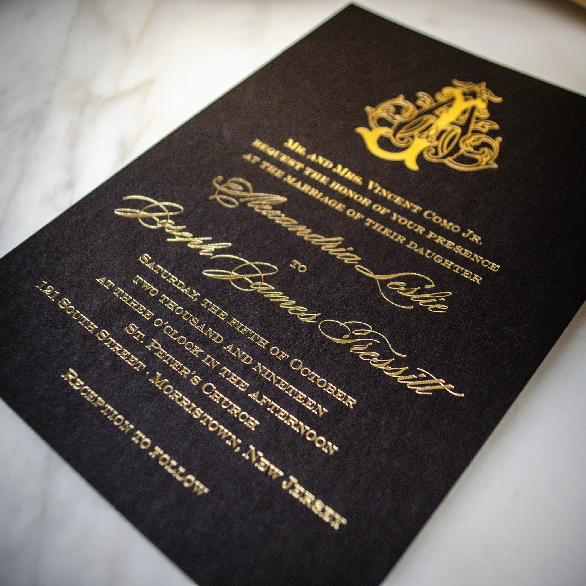 Black & Gold Foil Wedding Invitations