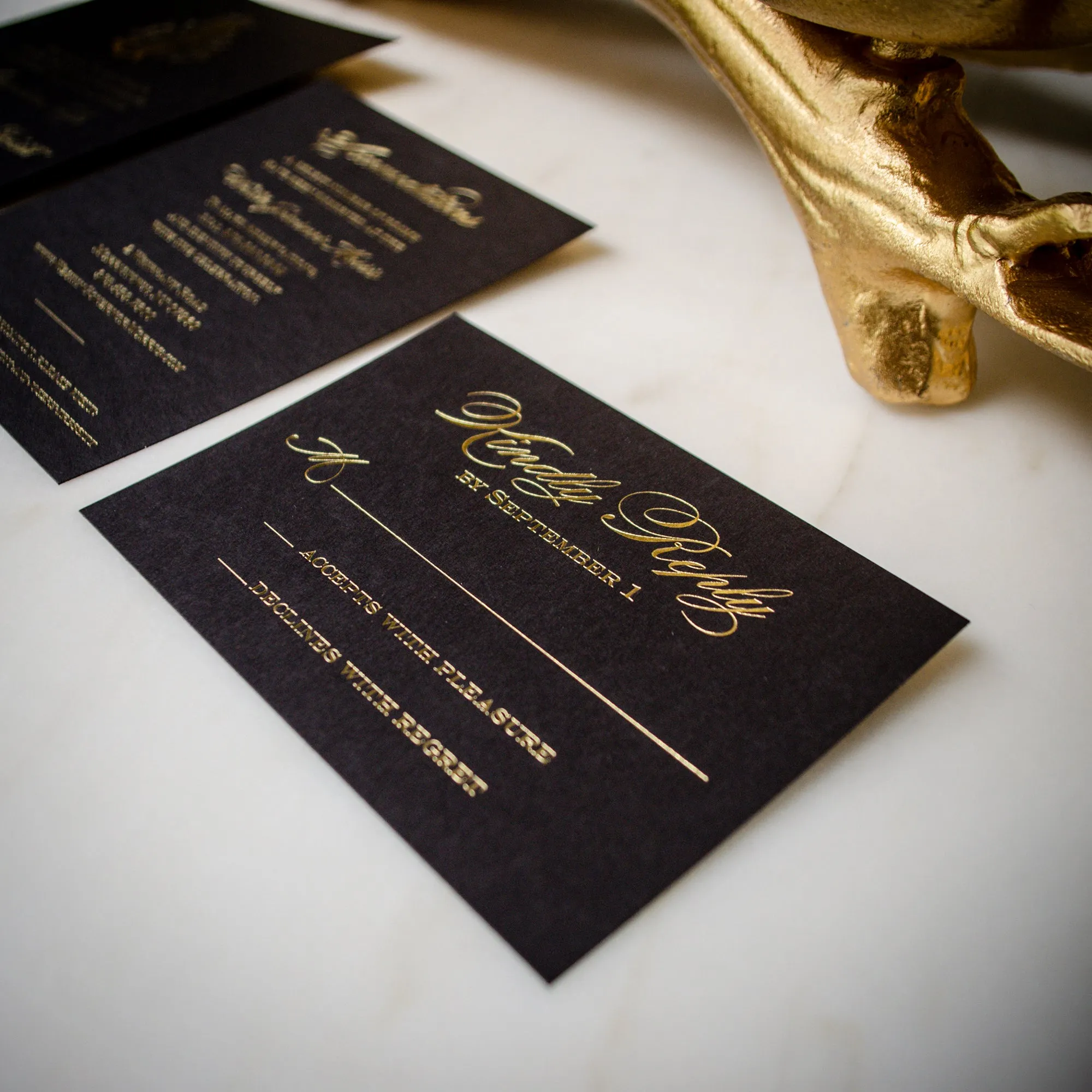 Black & Gold Foil Wedding Invitations