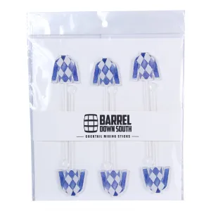 Blue Jockey Silks Cocktail Stirrers