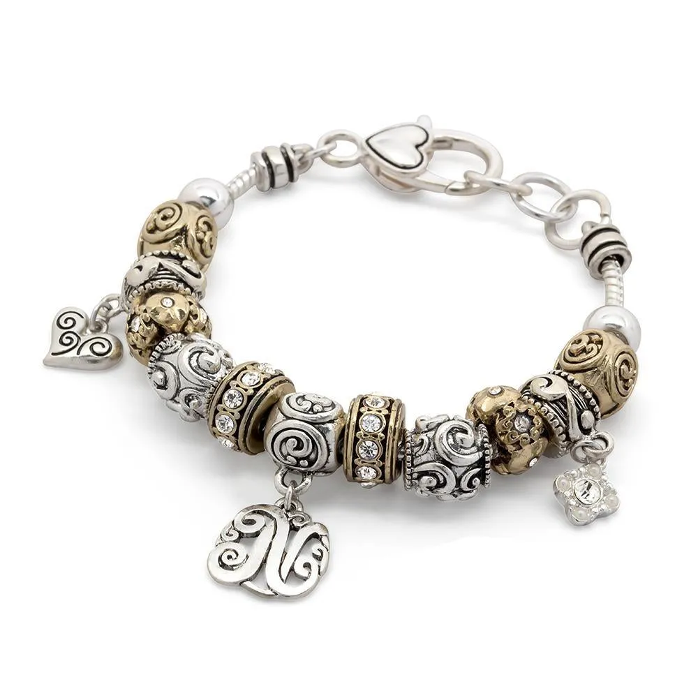 Charm Bracelet Initial N