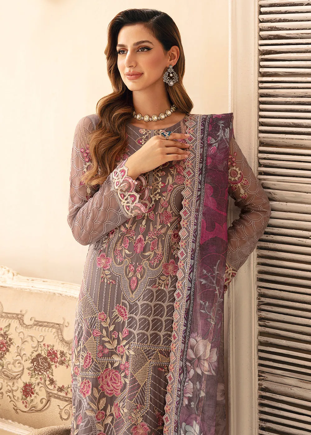 Chevron Luxury Chiffon Collection 24 by Ramsha | A-908