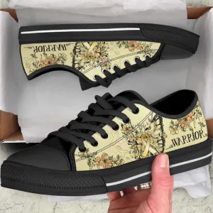 Childhood Cancer Shoes Butterfly Flower Low Top Shoes Canvas Shoes, Best Canvas Shoes, Low Top Sneaker