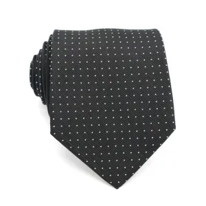 Classy Men Black White Dotted Silk Tie