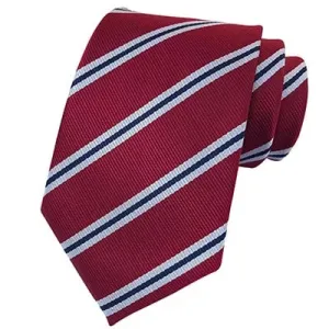 Classy Men Classic Red Striped Silk Tie