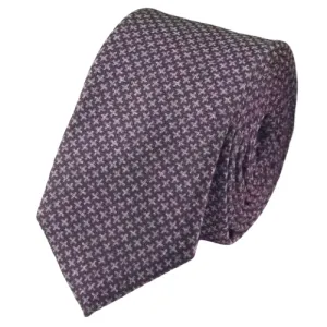 Classy Men Grey Purple Cotton Necktie