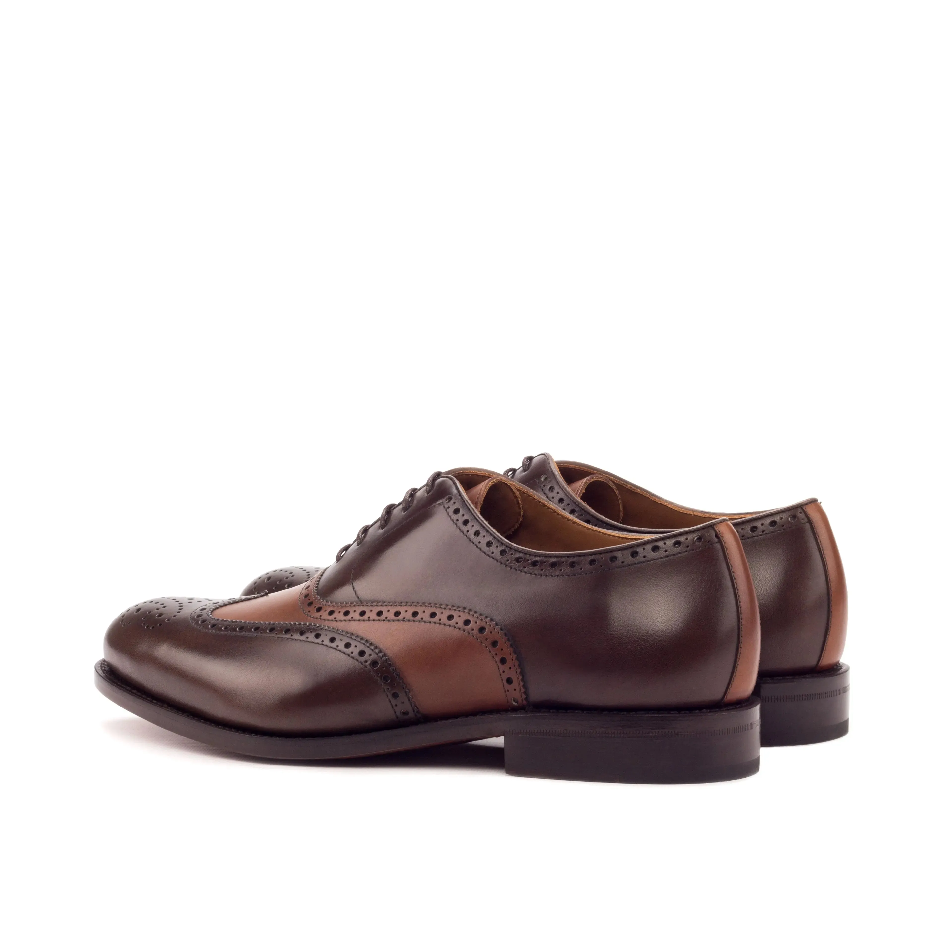 DapperFam Aeron in Cognac / Dark Brown Men's Italian Leather Full Brogue