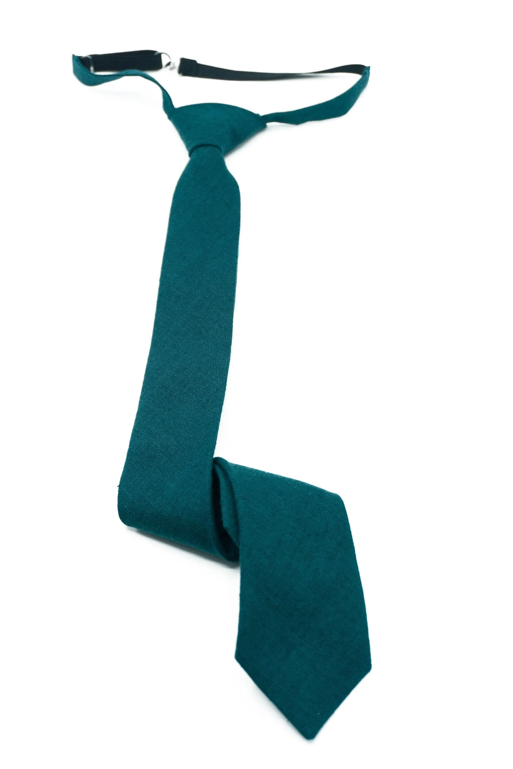 Dark Teal Bow Tie & Matching Pocket Square | Men's Pre-Tied Set