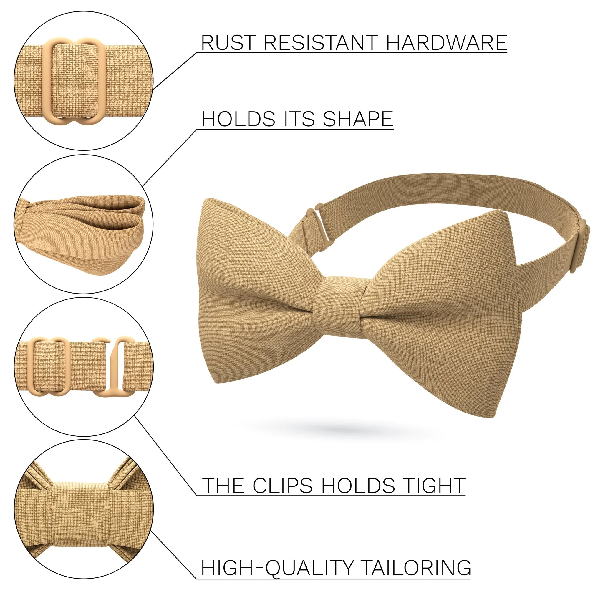 Deep Beige Bow Tie