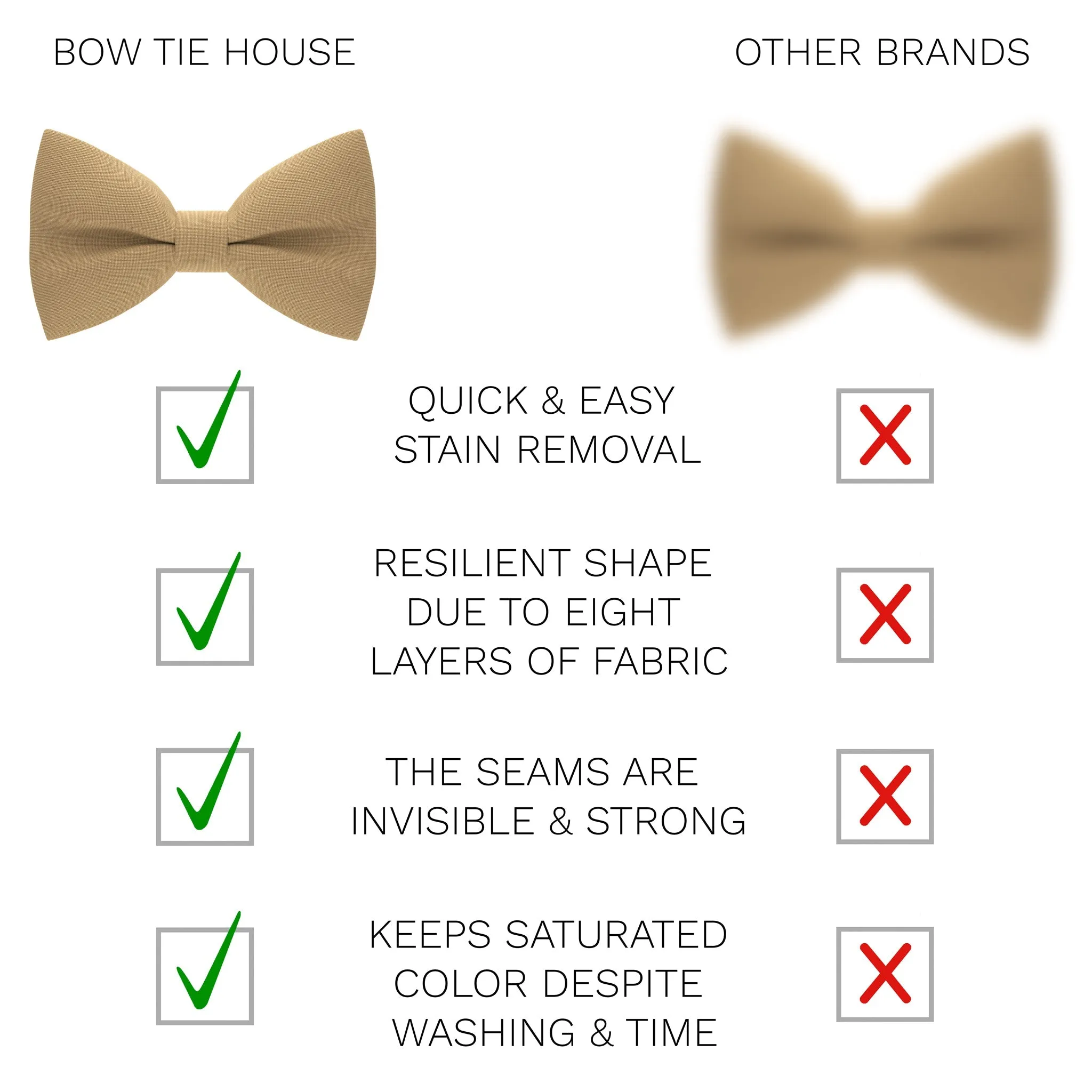 Deep Beige Bow Tie