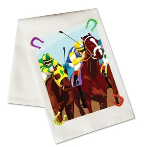 Derby Dash Horseracing Cotton Kitchen Towel