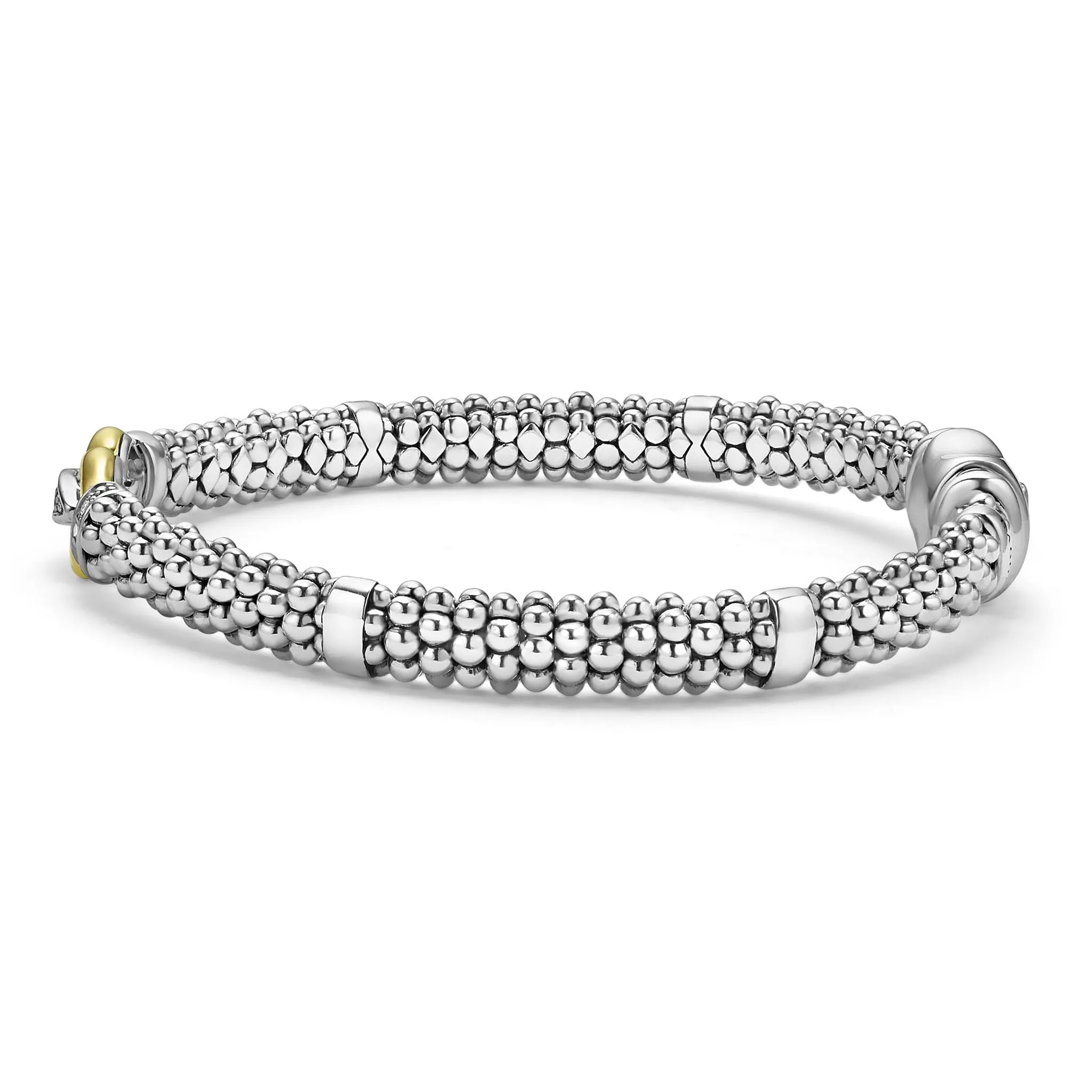 Derby Two-Tone Caviar Buckle Diamond Bracelet | 9mm