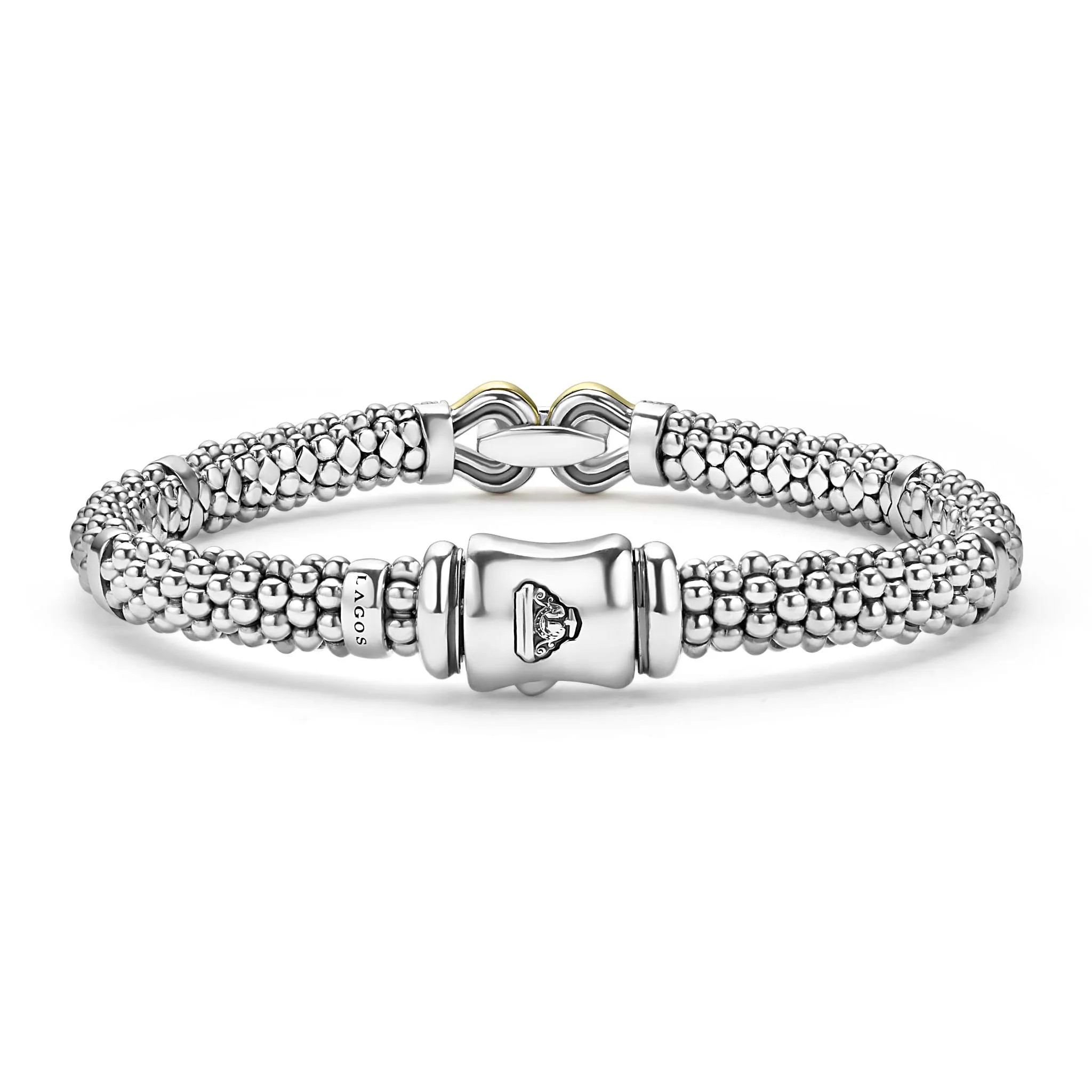 Derby Two-Tone Caviar Buckle Diamond Bracelet | 9mm