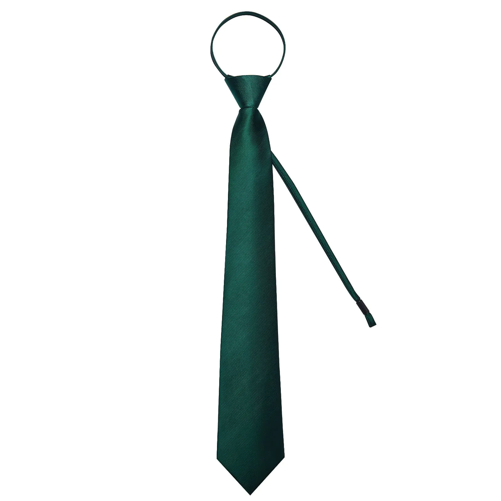 DiBanGu Silk Tie Pine Green Striped Lazy Easy-pull Mens Dress Tie Set