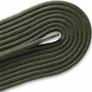 Fashion Casual/Athletic Round 3/16" Laces Custom Length with Tip - Olive Green (1 Pair Pack) Shoelaces