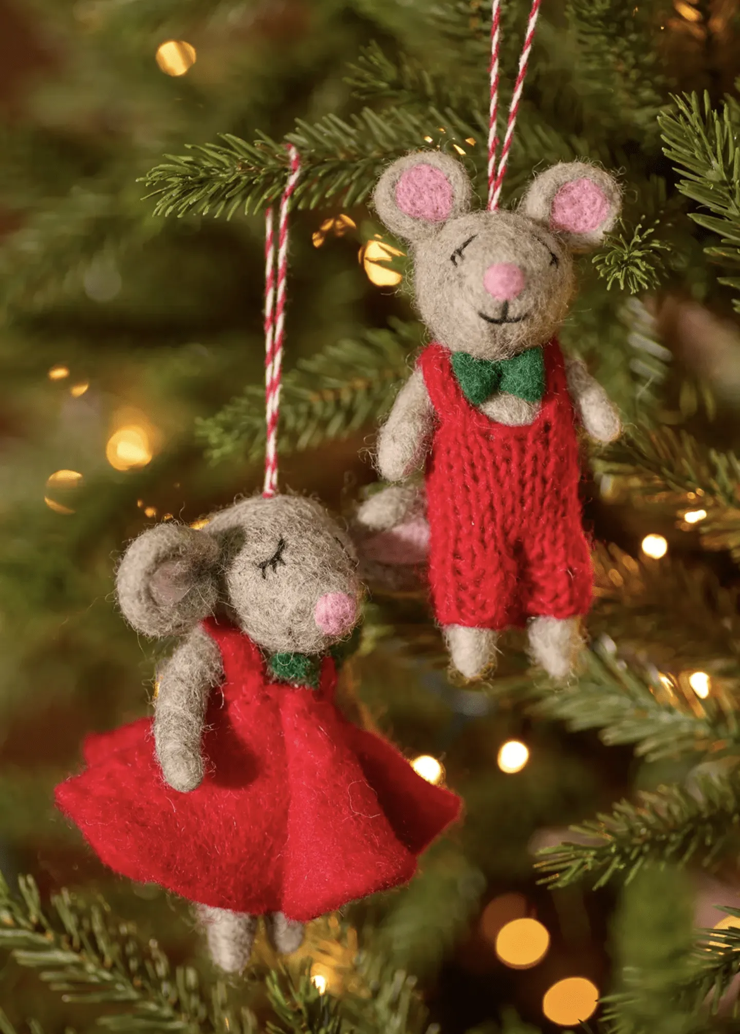 Felt Christmas Mice Ornaments