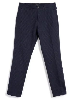 FINN | Side Buckle Regular Trousers | Blue Pin