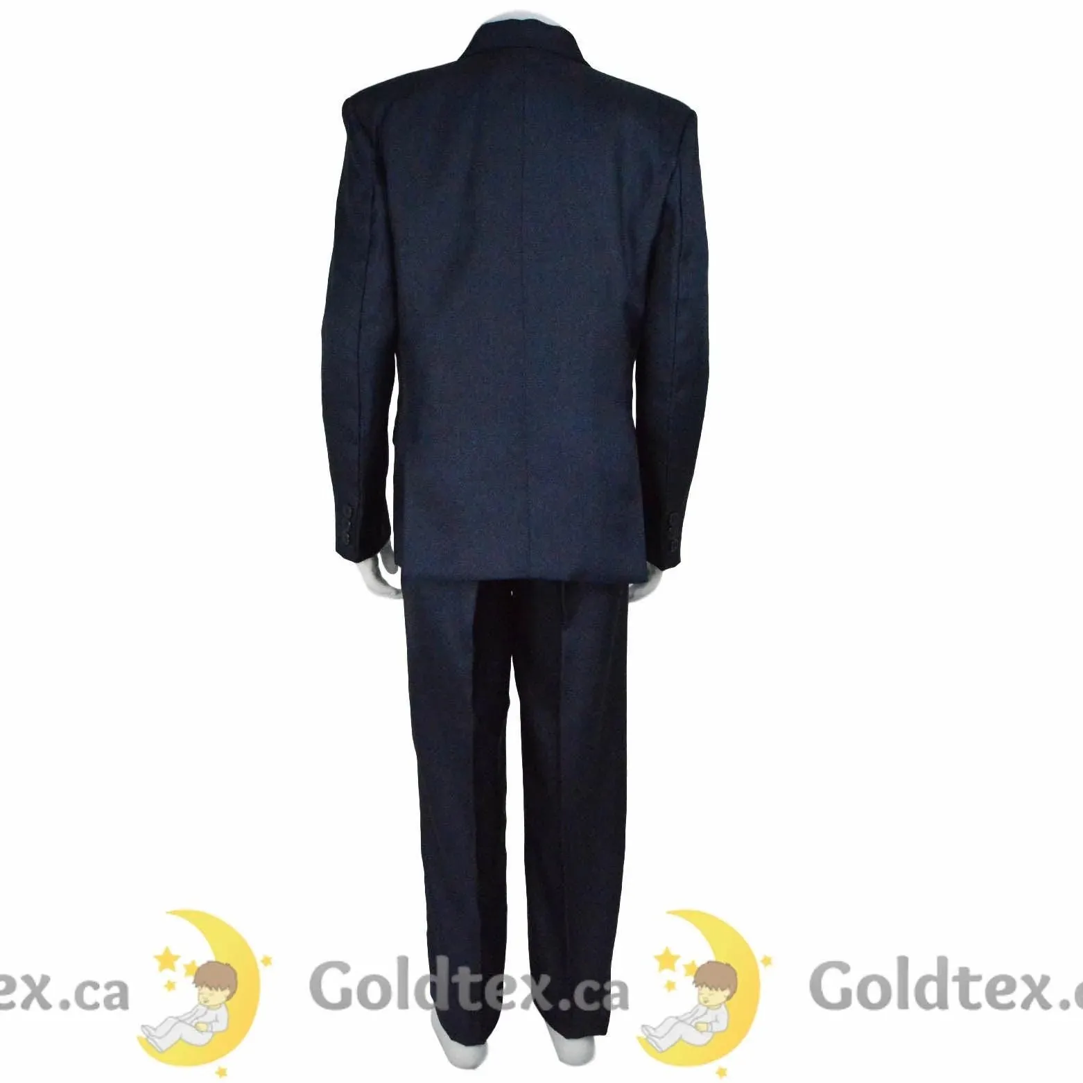 Formal Kids Wear 5 Piece shiny navy boys suit