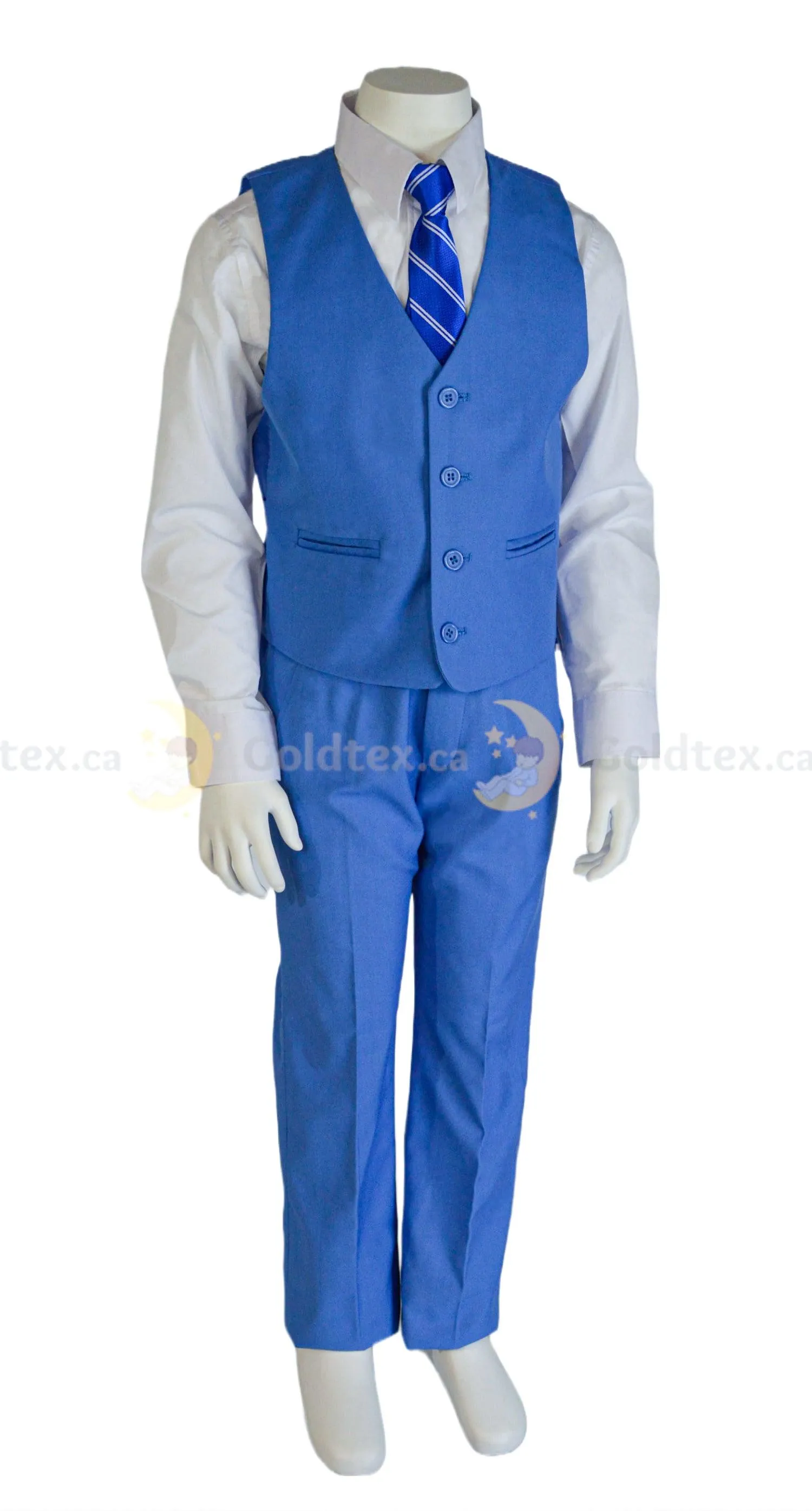 Formal Kids Wear 5-piece suit set - Sky Blue - Style 8169