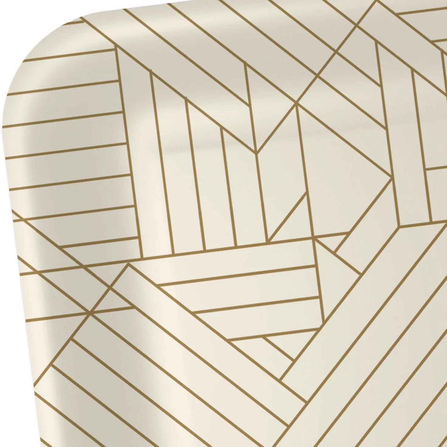 Hallmark Gold Geometric on Ivory Square Dinner Plates, Set of 8