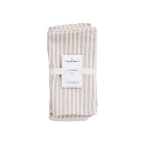 Harbour Stripe Napkin set of 2, Fawn & Ecru