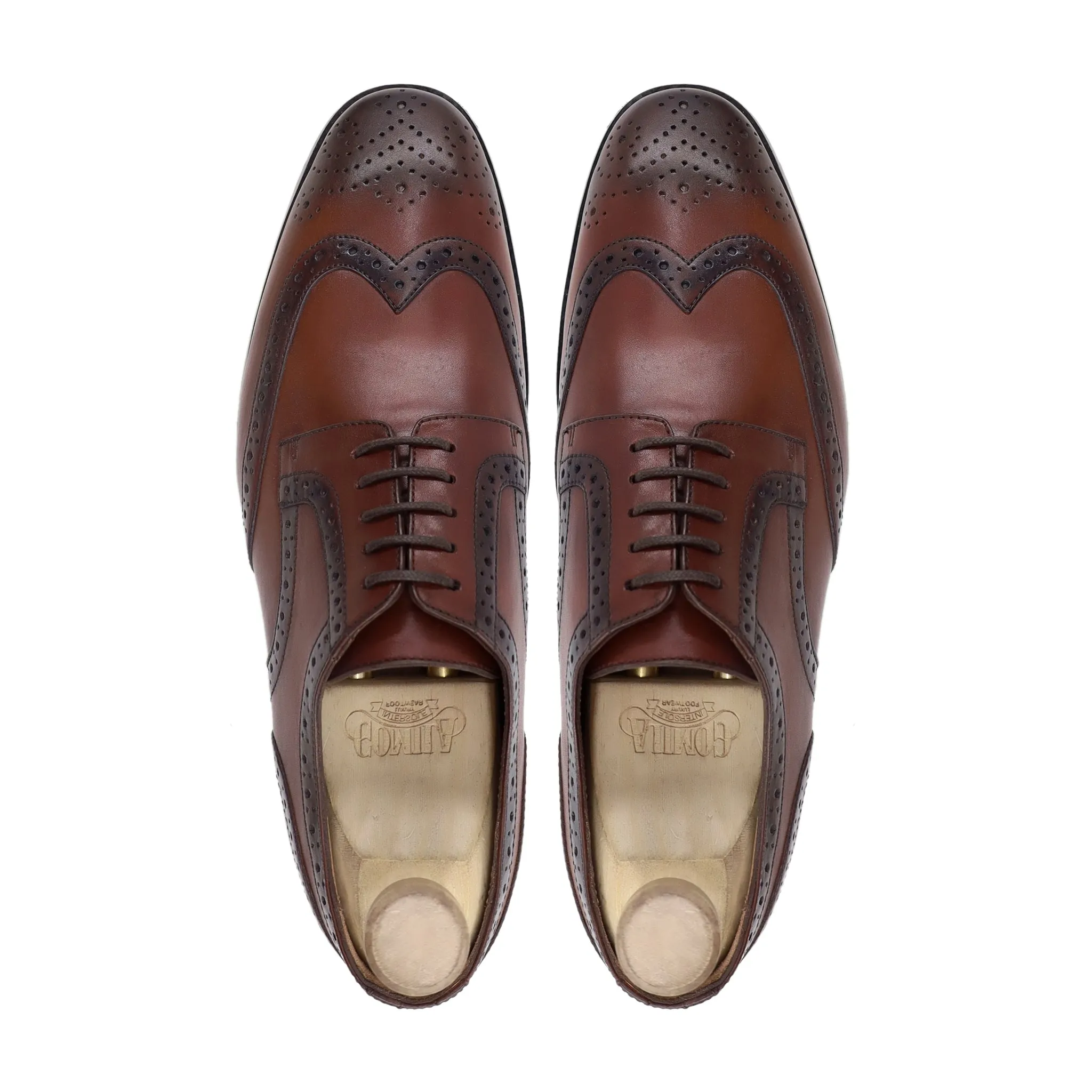 Kibou - Men's Brown Brugendy Calf Leather Derby Shoe