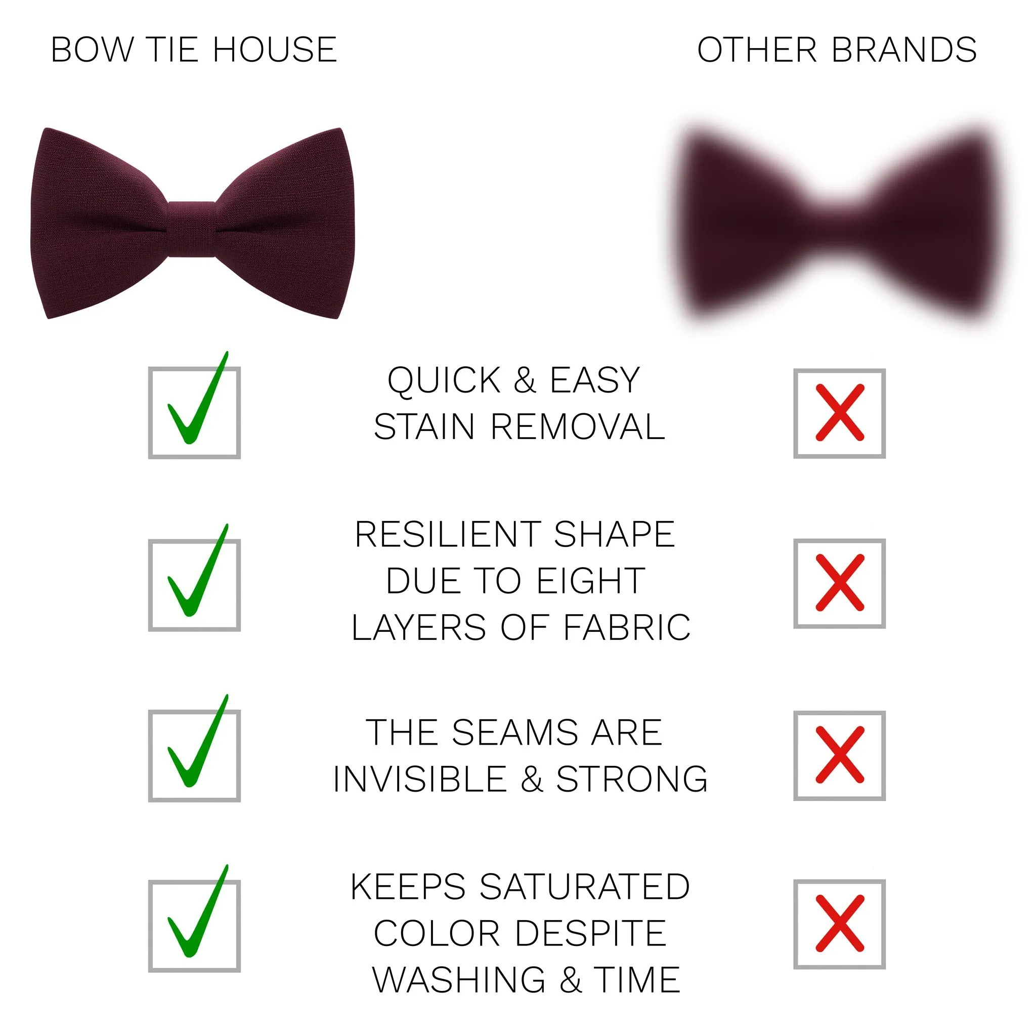 Linen Burgundy Bow Tie