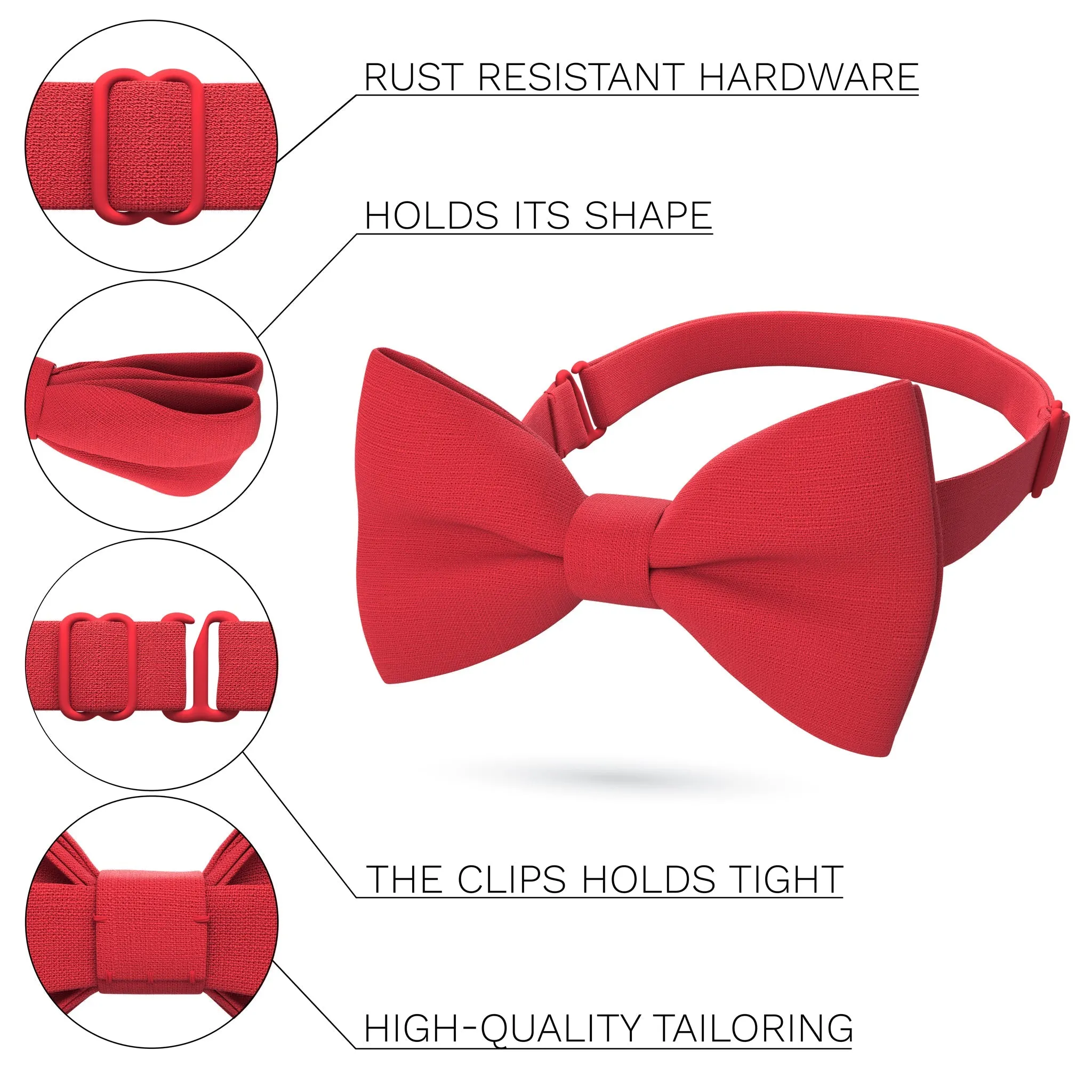 Linen Red Bow Tie