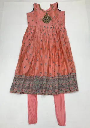 Lovely Pink Colored Embroidery Work With Cotton Kurti Suit For Women