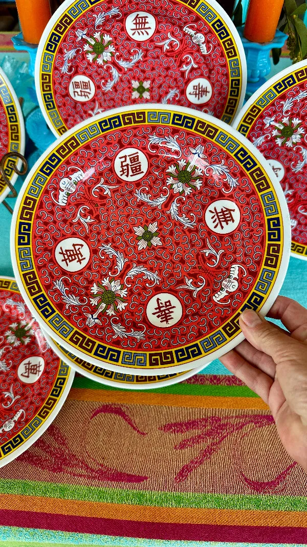 Melamine Dinner Plates, set of 6, Tai-Hong Regal Longevity Pattern