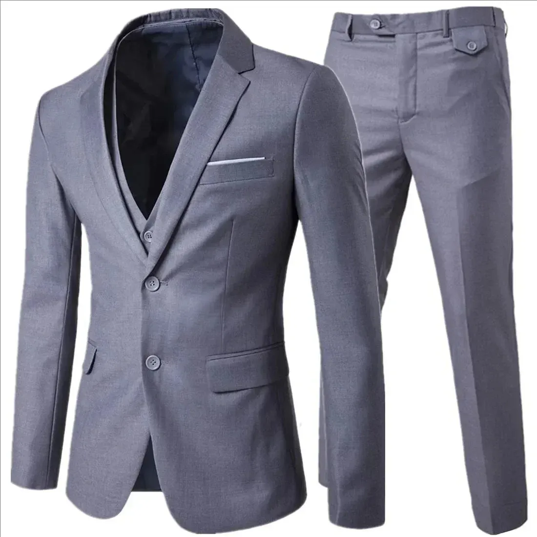 Men Suits For Wedding Elegant 3 Pieces 2 Set Jackets Vest Pants Luxury Blazers Outfit Fashion Classic Full 2024 Formal Costume