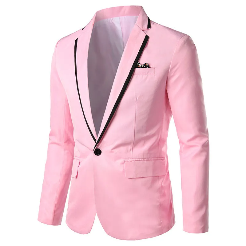 Men's Casual Single Button Suits Men's Slim Groomsmen Dresses