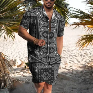 Men's Vintage Hawaiian Casual Short Sleeve Suits