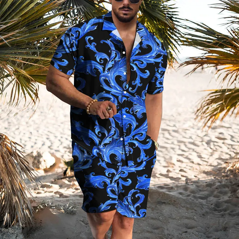 Men's Vintage Hawaiian Casual Short Sleeve Suits