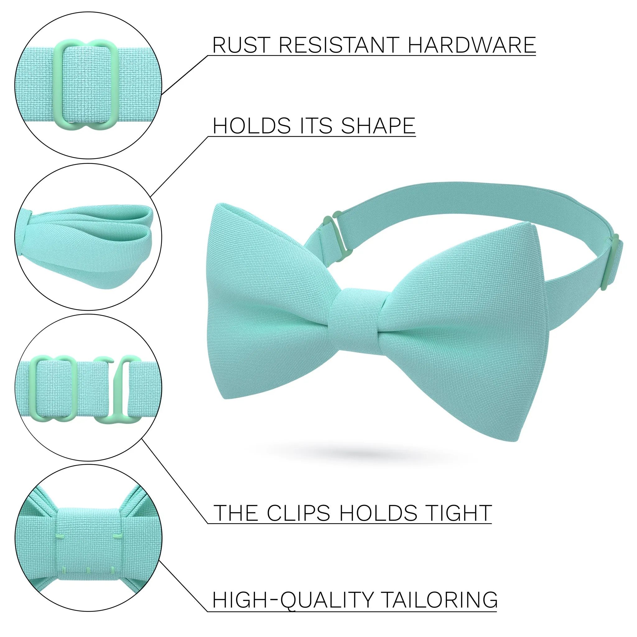 Mint Bow Tie with Handkerchief Set