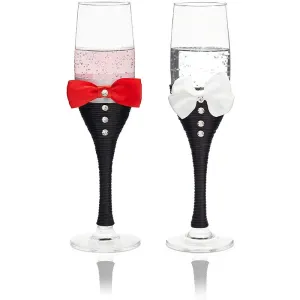 Mr and Mr Champagne Flutes, Same Sex Wedding Decorations (Set of 2)