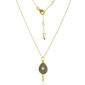 Polki Diamond Two Tone Pendant Necklace