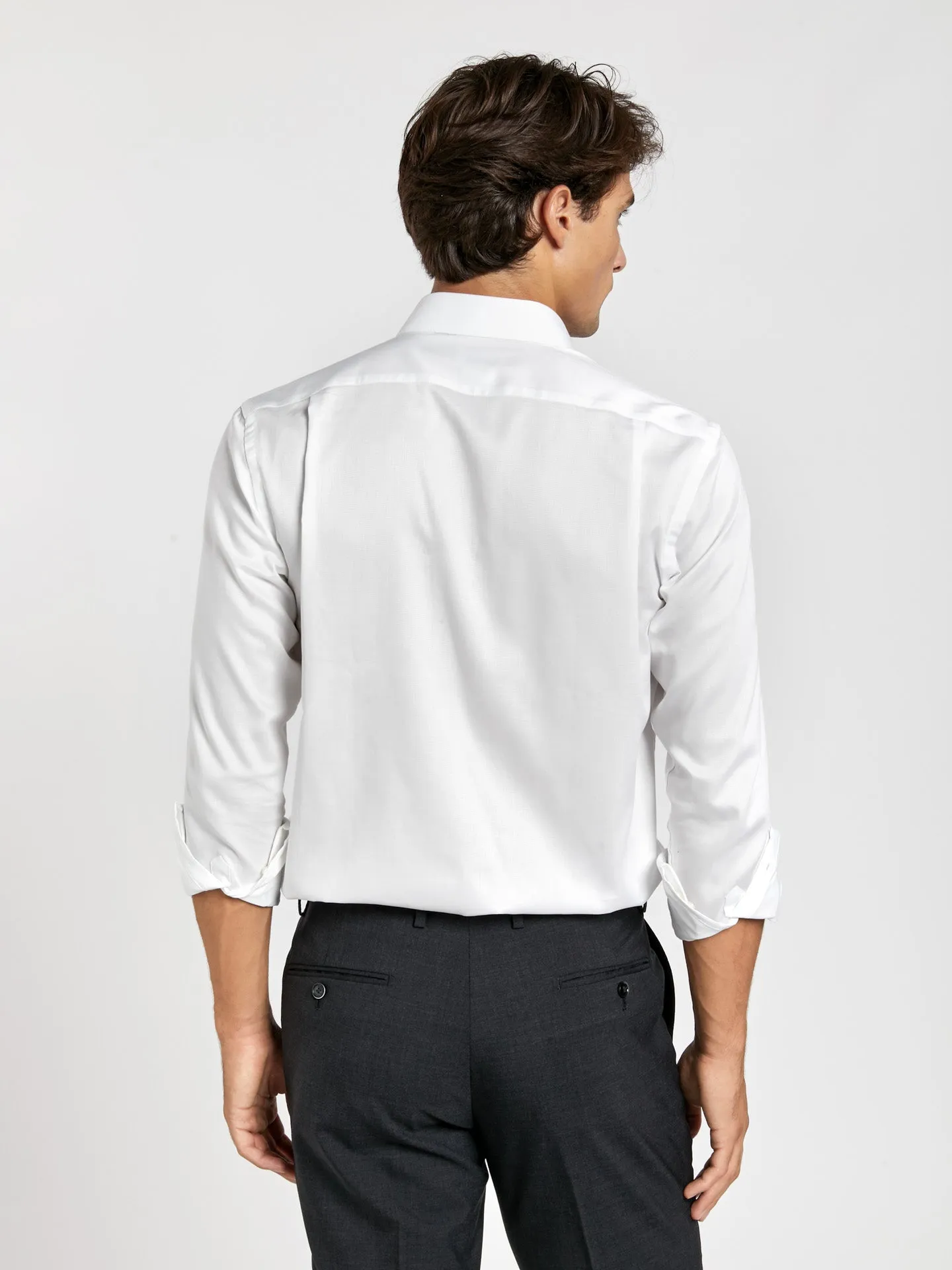 Regular fit business plain pinpoint formal shirt