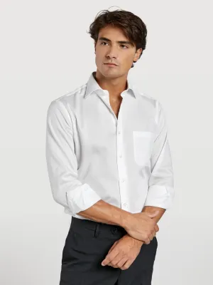 Regular fit business plain pinpoint formal shirt