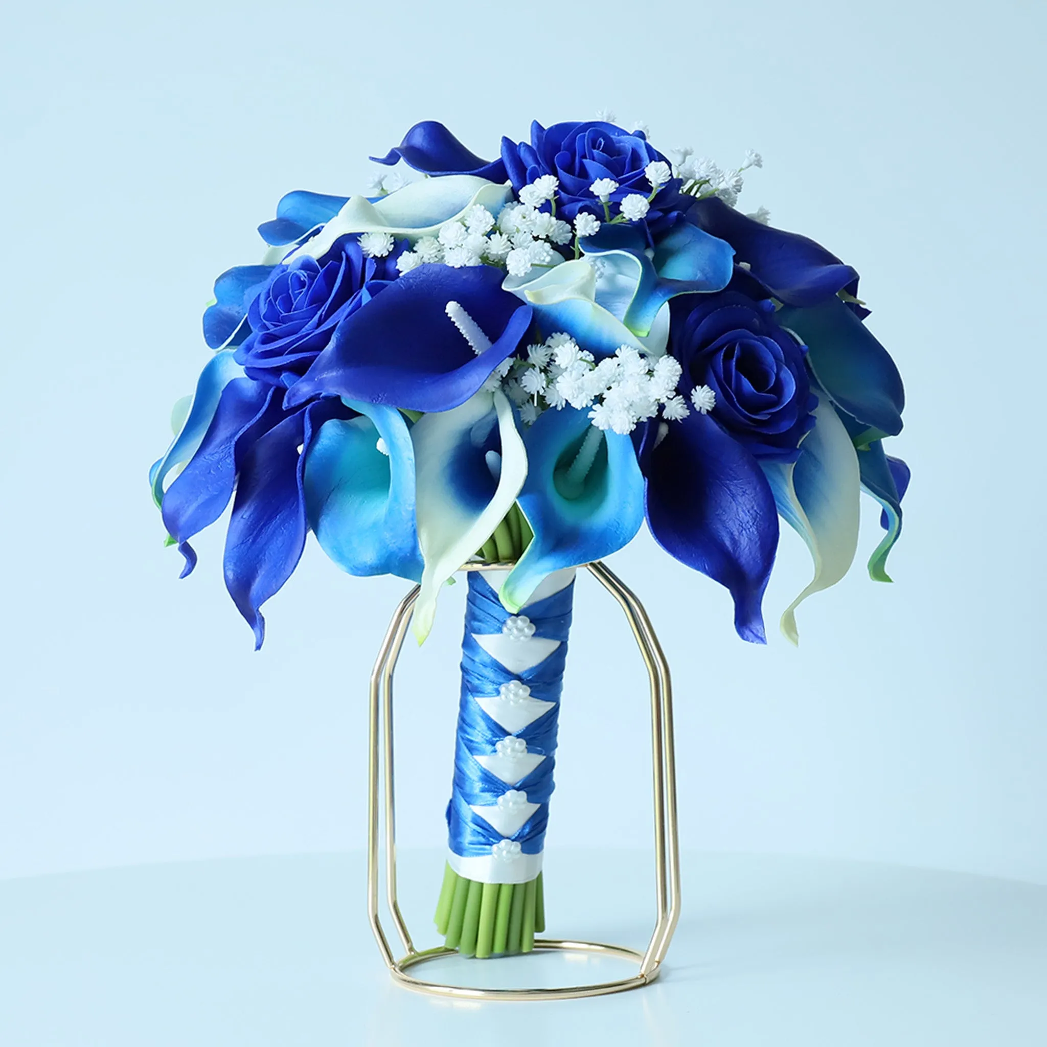 Royal Blue Calla Lily Wedding Bouquets Boutonnieres Corsages