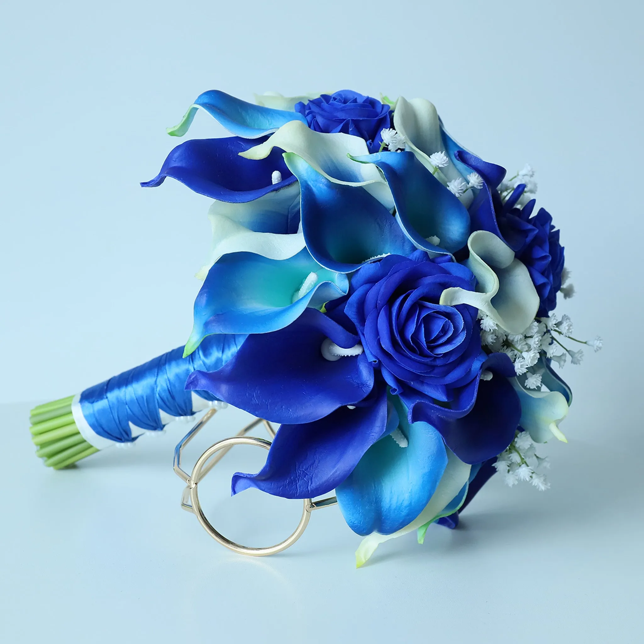 Royal Blue Calla Lily Wedding Bouquets Boutonnieres Corsages