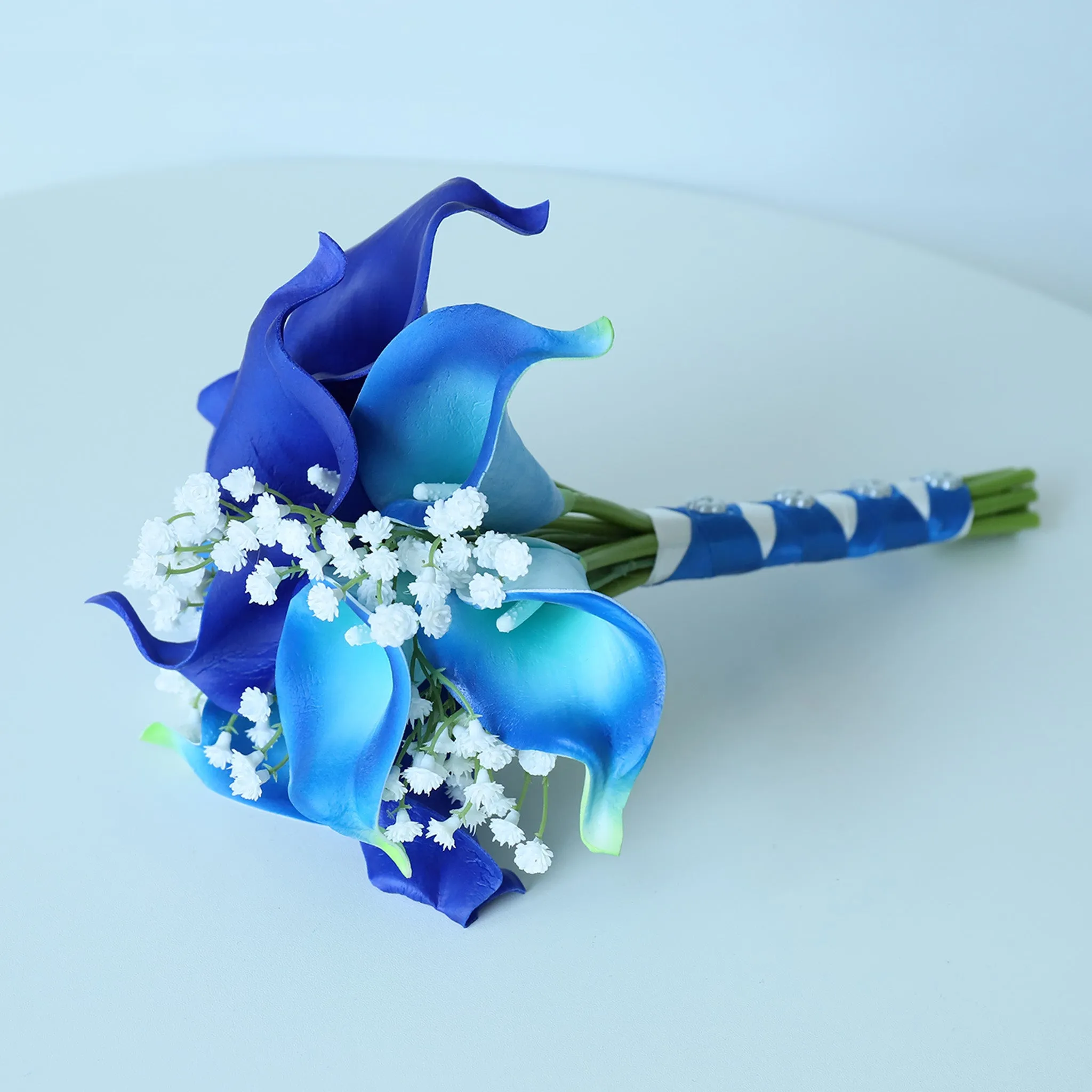 Royal Blue Calla Lily Wedding Bouquets Boutonnieres Corsages