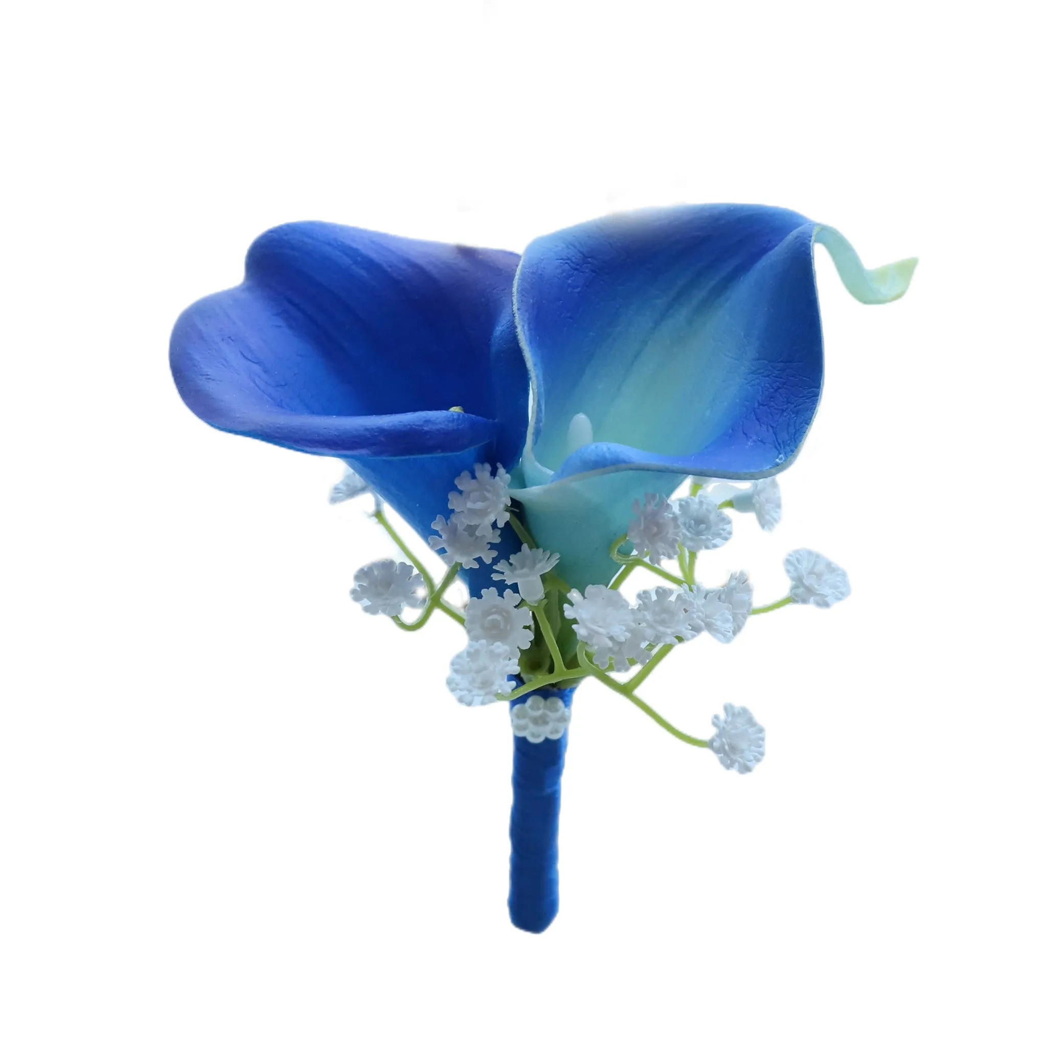 Royal Blue Calla Lily Wedding Bouquets Boutonnieres Corsages